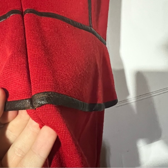 Tory Burch Sheath Dress “Violet” Knee-Length Leather Piping Size Medium - Picture 7 of 13